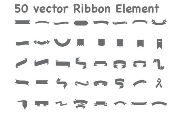 50 Ribbon Vector Elements