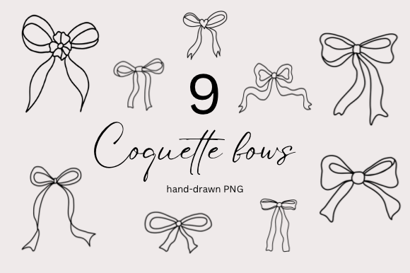 9 Hand Drawn Bows PNG: A Versatile Addition to Your Creative Toolkit