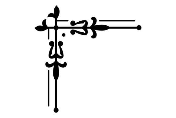 A Black and White Image of a Decorative Border with a Leafy Design