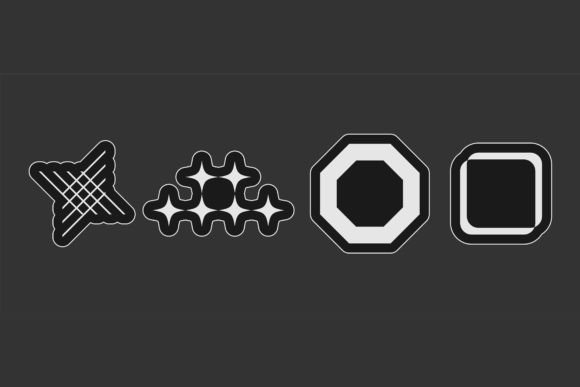 Abstract Geometric Black White Shapes