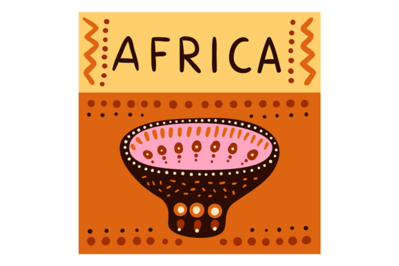 Africa Poster Template. Decorative Squar