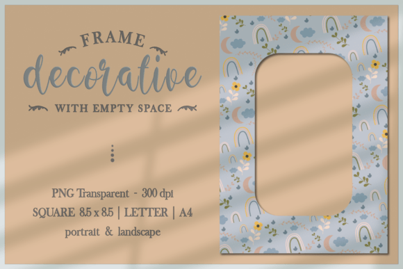 Boho Rainbow and Plants - FRAME PNG: A Versatile Decorative Design