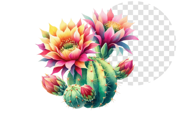 Cactus Bloom Watercolor Clipart