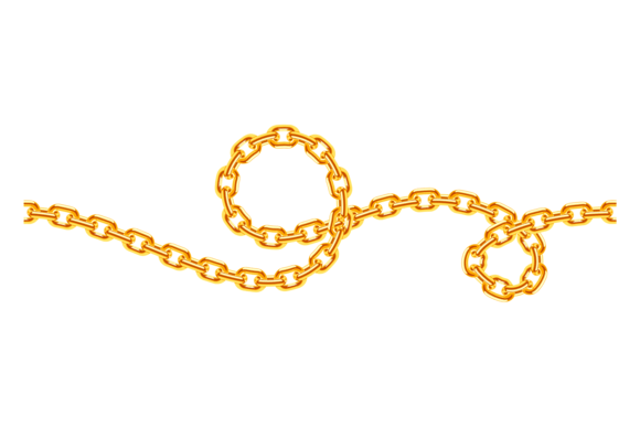 Curved Golden Chain Seamless Border: A Versatile Decorative Element for Design and Creativity