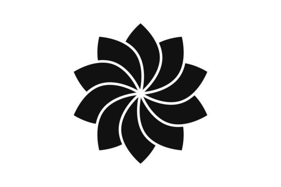 Decorative Flower Glyph Icon Vector