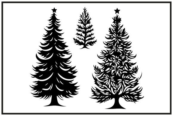 Decorative Pine Trees Silhouette: A Versatile Design Element for Creative Projects
