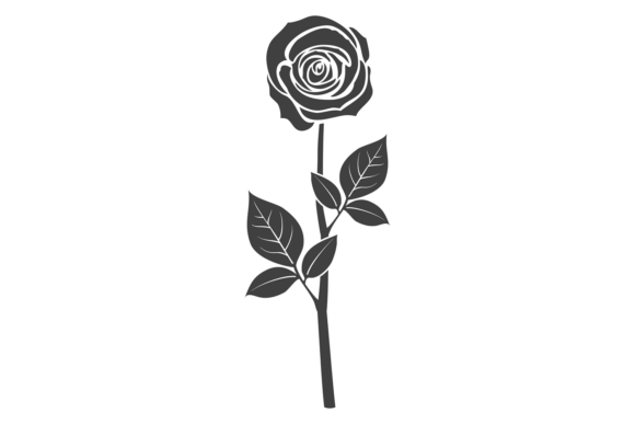 Decorative Rose Element: Black Flower Bl