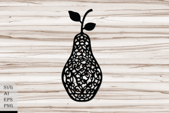 Decorative Silhouette of Pear