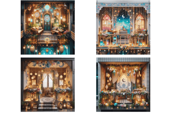 EidGlow Balcony Delight Clipart Bundle: Elevate Your Digital Creations with Festive Elegance