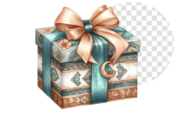 EidJoy Watercolor Gift Box Clipart: Elevate Your Digital Designs with Traditional Elegance