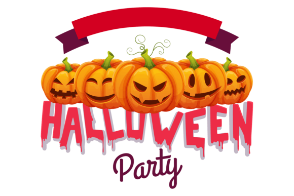 Halloween Party Label. Decorative Holida