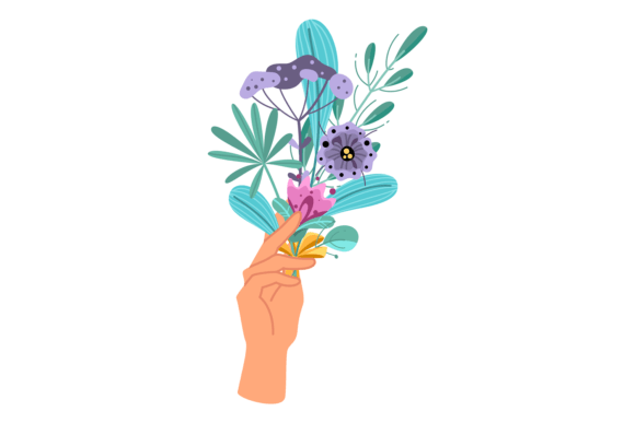 Hand Holding Bouquet. Decorative Bloomin: A Strategic Tool for Creative and Professional Expression