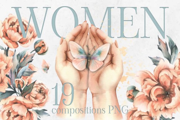 Hands and Peonies Watercolor Clipart: A Unique Blend of Elegance and Creativity