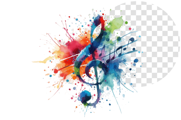 HarmonyNote Watercolor Art Musical