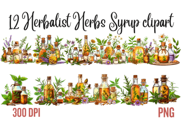 Herbalist Herbs Syrup Clipart