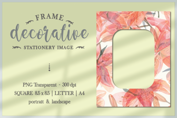 Lily Flowers - STATIONARY FRAME PNG: A Versatile Decorative Element for Creative and Professional Use