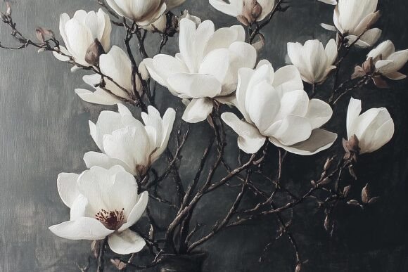 Magnolia Vase Oil Painting