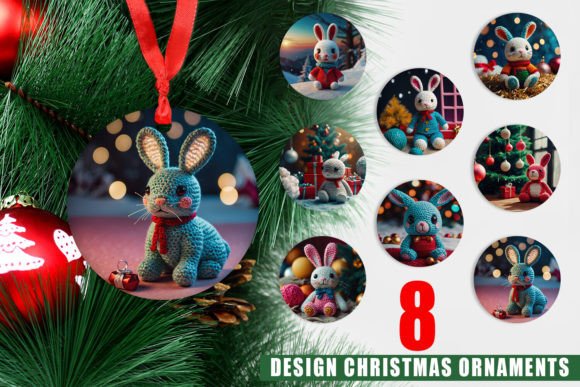 Ornament Christmas Crochet Bunny