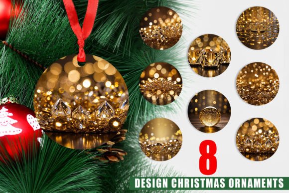 Ornament Crystal Gold: Elegant Christmas Design