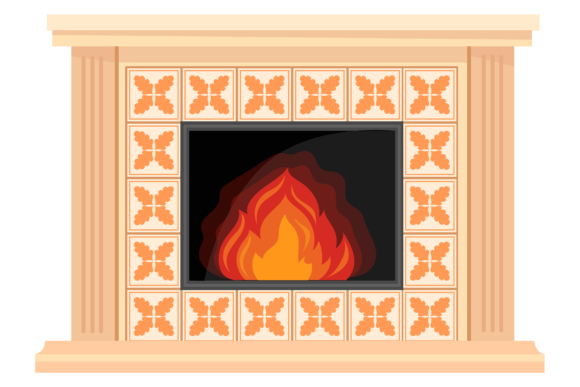Ornate Ceramic Fireplace Design
