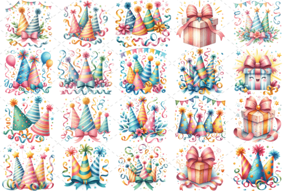 PartyJoy Watercolor Celebration Bundle: Elevate Your Creative Projects with Festive Design