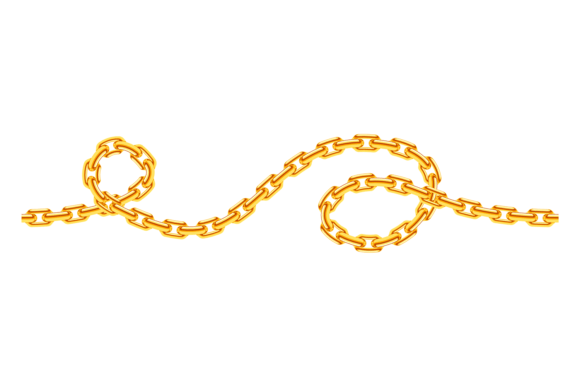 Seamless Golden Chain. Curved Jewelry. D