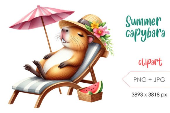 Summer Relax Capybara PNG Sublimation: A Whimsical Addition to Your Creative Projects