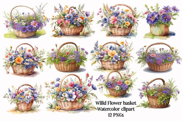 Watercolor Wildflower Clipart PNG