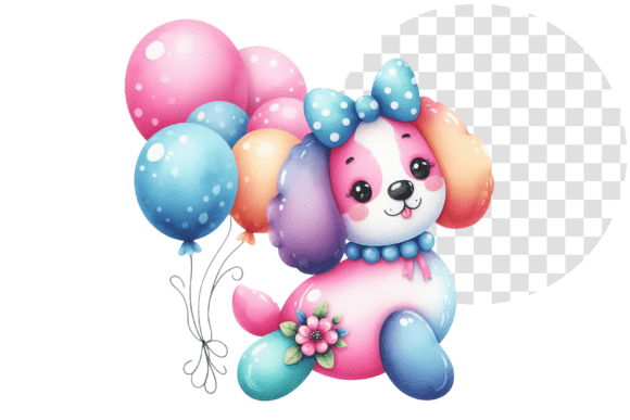 WhimsyPup Watercolor Balloon Dog Clipart: A Strategic Addition to Creative Projects