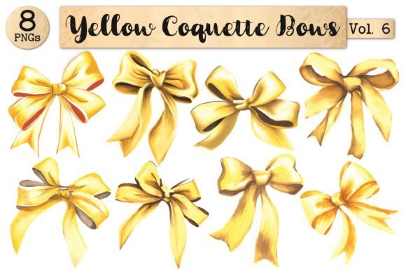 Yellow Coquette Bow Bundle Vol. 6
